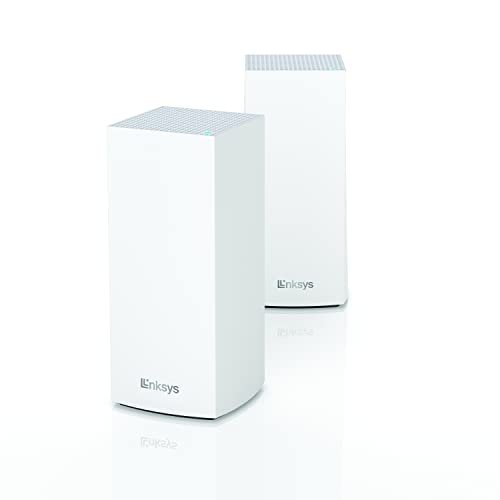 Linksys MX8000/MX8400 Mesh WiFi Router – AX4200 WiFi 6 Router – Velop Tri-Band WiFi Mesh Router – WiFi 6 Mesh Computer Routers for Wireless Internet – Connect 80+ Devices, 5,400 Sq Ft, 2-Pk