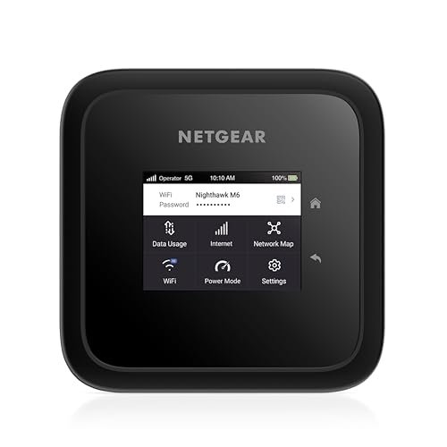 NETGEAR Nighthawk M6 5G Mobile Hotspot, Router with Sim Card Slot, Modem, Portable WiFi Device for Travel, Unlocked with Verizon, AT&T, and T-Mobile, WiFi 6, 2.5Gbps (MR6150)