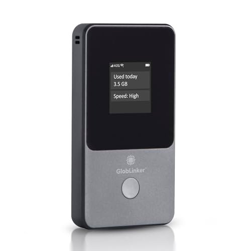 GlobLinker Cloud Portable WiFi Hotspot for Travel | 4G LTE Mobile Internet (USA &130+ Countries) | No SIM | No Subscription Pay-as-You-Go | Multi-Carrier | Connects 8 Devices