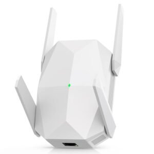 2025 AX3000 WiFi 6 Range Extender, WiFi Extender Signal Booster with Gigabit Ethernet Port, Dual Band (2.4G&5.8G) WiFi Repeater Cover to 13888sp.ft, Faster Speed and Wider Cover, Quick Setup (White)