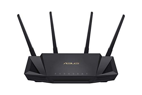 ASUS RT-AX3000 Ultra-Fast Dual Band Gigabit Wireless Router – Next Gen WiFi 6, Adaptive QoS, and AiProtection by Trend Micro | 1x WAN, 4x 1G LAN, 1x USB 3.0 – AiMesh Compatible