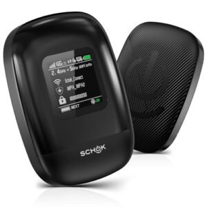 SCHOK 4G LTE Mobile Hotspot – Cat 12 Portable WiFi for Travel, Dual Bands (2.4GHz/5GHz), 600Mbps Download High Speed, Supports 16 Connected Devices, Compatible with Verizon & its MVNOs ONLY