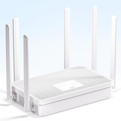 BLIYEE 2025 New AX3000 WiFi 6 Router, Dual Band Full Gigabit Router, High Speed Port with 6 High-Gain Antennas, Wireless Networking, Long Range Coverage